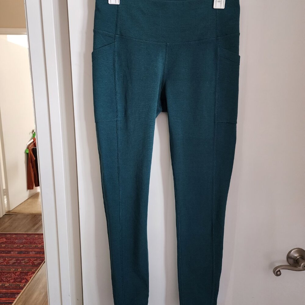Ibex Lizzi Tight 71% Merino Wool Ponti Compression Leggings Women’s Medium Teal
